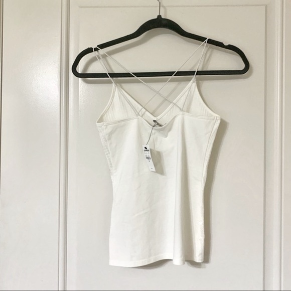 Express White Sequin Strappy V-Neck Cami - Picture 6 of 12